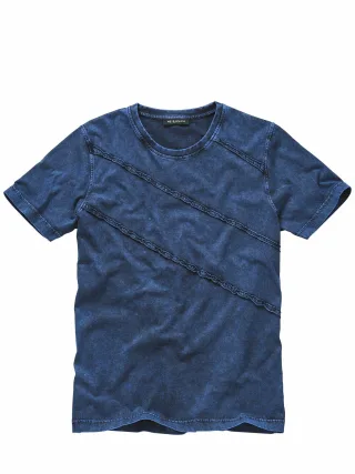 Mey & Edlich Herren Voller-Leben-T-Shirt Blau 100 % Baumwolle (bio)