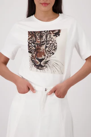 monari - T-Shirt mit Leoparden-Print - Gr. - 46