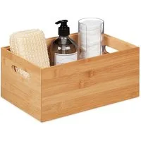 relaxdays Aufbewahrungsbox Aufbewahrungskiste Bambus stapelbar, M