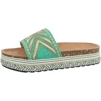Ital-Design Bequeme Sommersandalen für stilbewusste Frauen Plateausandaletten (85698139) Flach Pantoletten in Grün