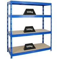 PROREGAL® Schwerlastregal Steckregal Profi-Weitspannregal RHINO bis zu 500kg Fachlast, Stabiles Garagenregal Kellerregal Lastenregal Lagerregal Steckregal