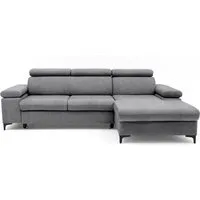 Muffo Ecksofa Ecke mit verstellbaren Kopfteilen MAVIC, Verstellbare Kopfstützen, verstellbare Armlehnen, Einfache Form, Schlaffunktion, Bettzeugbehälter