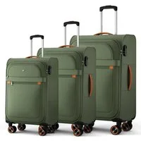 Verage Koffer Weichschalenkoffer, Leicht Reisekoffer mit Zahlenschloss, 4 Rollen, Stoffkoffer, Handgepäck/Set 3-teilig, 56/66/76cm,47/77/109L