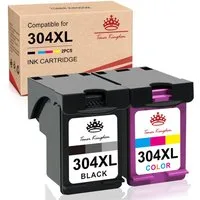 Toner Kingdom 304 304XL Druckerpatronen Tintenpatrone (2er-pack Schwarz + Farbe, für HP304 HP 304 XL Deskjet 2622 2630 2632 2633 2634)