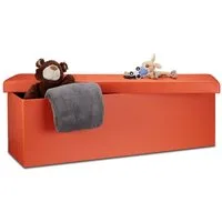 relaxdays Sitzbank Faltbare Sitzbank aus Kunstleder (1-St), orange