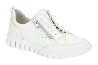 Waldl?ufer 916003 H-BIRDY Damen Halbschuhe Wei?, bequem mit rutschfester Sohle