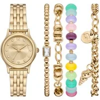 Skechers Quarzuhr Rainbow Crystal Set SR9149, (Set, 5-tlg., mit vier Armbändern), Armbanduhr, Damenuhr, Ideal auch als Geschenk, analog, Glassteine
