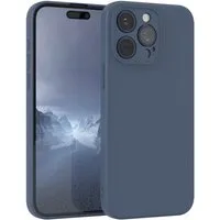EAZY CASE Handyhülle für Apple iPhone 15 Pro Max Hülle Silikon 6,7 Zoll, Handy Softcase mattierte Silikonhülle Back Cover Soft Blau / Petrol