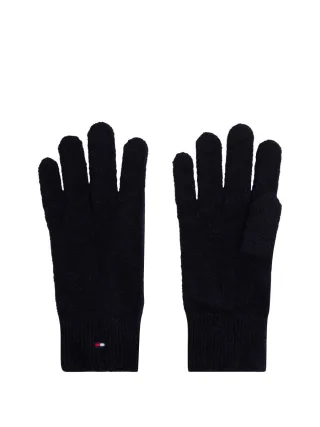 Tommy Hilfiger - Flauschige Strick-Handschuhe blau - Gr. - OS