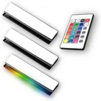 kalb LED Glaskantenbeleuchtung LED RGB Glaskantenbeleuchtung Vitrinenbeleuchtung Clip Glas, 3er Set