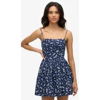 Superdry Sommerkleid CORSET CAMI MINI DRESS aus Baumwollmischung, Slim Fit, mit geblümtem Print, ohne Ärmel