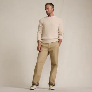 Gefütterte Chino mit Komfortbund, Herren,  Beige, Elasthan/Baumwoll-Mischung, by Lands' End