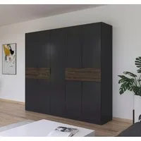 rauch Drehtürenschrank Kleiderschrank Schrank Garderobe Wäscheschrank TICAO (Schubladen in der Höhe variabel positionierbar) mit 2 geräumigen Schubladen, viel Stauraum MADE IN GERMANY