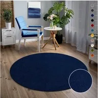Sanat Teppich Uni, rund, Höhe: 13 mm, robuster Kurzflorteppich, große Farbauswahl, Wohnzimmer, alle Räume