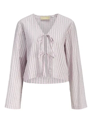 JJXX - JXZOE SEERSUCKER LS TIE SHIRT WVN LN Pink Lady - Gr. - XL
