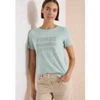 CECIL Kurzarmshirt Sommershirt in Burn-Out-Optik und mit Zebra-Muster