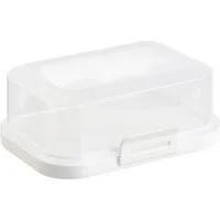 Engelland Butterdose Stapelbare Butter-/Käsedose, Kunststoff, (Vorteils-Set, 1-tlg., mit sicherem Klickverschluss), stapelbar, platzsparend, Ordnung im Kühlschrank, BPA-Frei, Mehrzweck