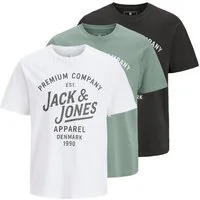Jack & Jones Rundhalsshirt JPRBLUZANE SS TEE FST 3PK MP (Packung, 3-tlg)