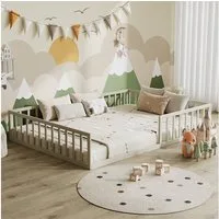 VitaliSpa® Kinderbett Minno, Greige, 205 x 145 cm ohne Matratze (1-tlg)