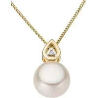 Firetti Perlenanhänger Schmuck Geschenk Gold 333 Halsschmuck Anhänger für Halskette Perle, mit Süßwasserzuchtperle und Brillant