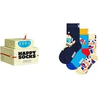 Happy Socks Langsocken (3er Pack) mit verspielten Roboter-Motiven