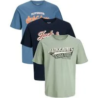 Jack & Jones T-Shirt Stilvolles Slim-Fit oder Regular Shirt mit Printdruck (3er-Pack) Printdruck