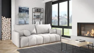 Sofaset Designersofa MORGANO 3-2-1 Stoff Abriamo Hellgrau