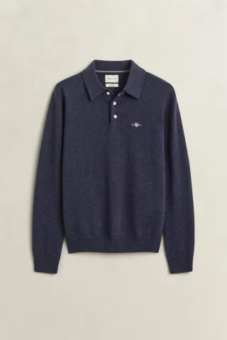 GANT - Superfine Lambswool Polopullover DARK NAVY MELANGE - Gr. - L