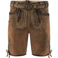 FUCHS Trachtenlederhose Trachtenlederhose Herren kurz Hellbraun Echtleder Krachlederhose (1-tlg)