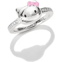 THOMAS SABO Fingerring THOMAS SABO ♡ Hello Kitty Ring, mit Zirkonia (synth) - Emaille