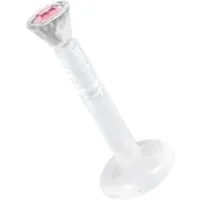 Karisma Nasenpiercing Labret Bioplast Lippen Piercing Aufsatz Transparent, Kristall Stein 2,2mm - L.Rosa