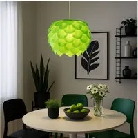 EGLO Kugelleuchte, Leuchtmittel nicht inklusive, Arbeitszimmer Pendellampe grün steckbar Blume Hängeleuchte Stahl