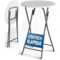 Casaria Stehtisch (1-St), Klappbar 110cm Hoch Rund Ø60cm Garten Camping Bistrotisch Partytisch