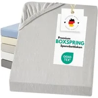 Carpe Sonno Spannbettlaken Boxspringbett Baumwolle 90x200 100x200 140x200 160x200 180x200 200x200, Jersey, Gummizug: rundum, (1 Stück), Mako Jersey Matratzenbezug Gummizug Wasserbett Matratze bis 50 cm