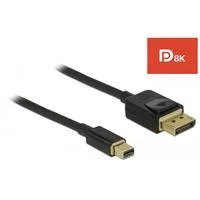 Kabel miniDisplayPort (St) > DisplayPort (St) 8K 60Hz zertifiziert schwarz, 1 Meter