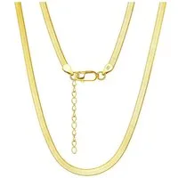Suzan Gold Schlangenkette Solaro Snake Chain vergoldet – flache 925 Silberkette für Damen &