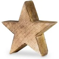 Levandeo® Dekoobjekt, Stern Holzstern Mango 10cm Mangoholz Braun Natur Deko Tischdeko