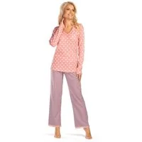 Consult-Tex Pyjama Damen Pyjama Schlafanzug DW990salm (Spar-Set, 1 Stück) aus reiner Baumwolle