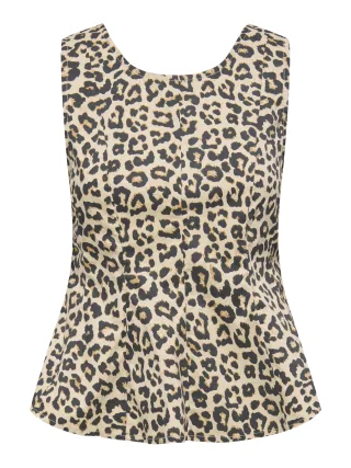 ONLY - ONLMARTINA S/L U-NECK PEPLUM TOP WVN Pumice Stone - Gr. - S