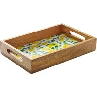 ZASSENHAUS Dekotablett Tablett Serviertablett Mango-Holz 30,5 x 20cm ZASSENHAUS LEMON 080346
