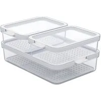 ROTHO Frischhaltedose CAUMA, 3-teilig, Set, Transparent, Weiß, Kunststoff, (1-tlg)