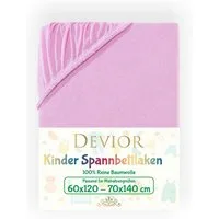 Devior Spannbettlaken für Baby- & Kinderbetten 60x120 & 70x140, 100% zertifizierte Baumwolle, Jersey, Gummizug: Rundumgummizug, Kinderspannbettlaken bis 12cm Matratzenhöhe, atmungsaktiv & farbenfroh