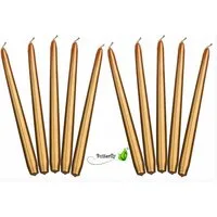 partydeco Spitzkerze, Spitzkerzen 24cm Gold, 10 Stück