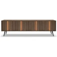yourhouse24 Lowboard AMARO 183cm (4 Türen) – Eiche Dunin mit Lamellen & inkl. LED
