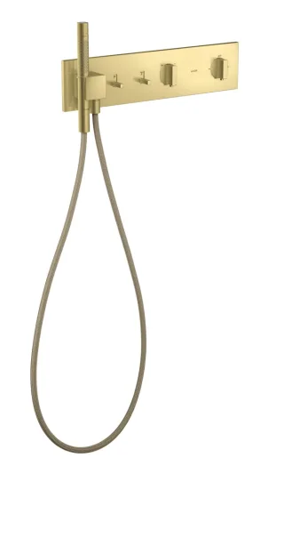Hansgrohe Thermostatmodul 470/110 Axor ShowerComposition 2 Verbraucher, brushed brass, 12571950 12571950
