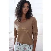 LASCANA Pyjamaoberteil mit Folienprint