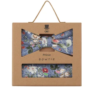 prince bowtie - Set Fliege+Tuch flower h-blau - Gr. - OS