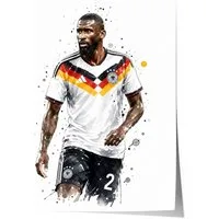 JUSTGOODMOOD Poster Deutschland Fussball Geschenkidee Aquarell Sport Wandbild Deko Print o, (1 St)