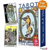 Grußkarte Tarot von A.E. Waite Karten im Standardformat - blau Standard