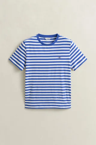 GANT - Shield T-Shirt mit Streifen royal blue - Gr. - S